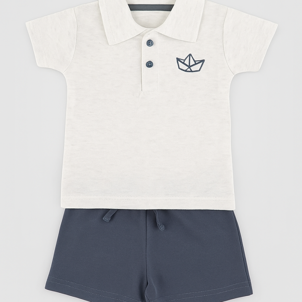Polo Shirt and Shorts Set - Men's Summer Casual Outfit (FB-3501)