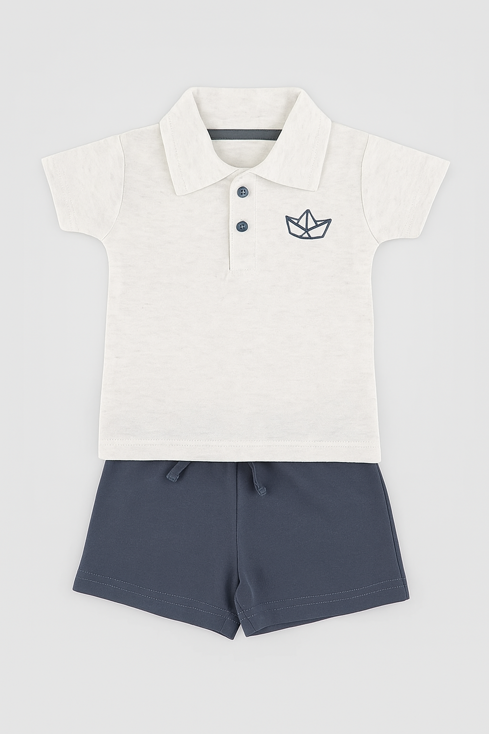 20250615_0320_Children_s_Polo_Set_remix_01jxr8dbt2ee992mhk65djf421.png Polo Shirt and Shorts Set - Men's Summer Casual Outfit (FB-3501) - Image 1