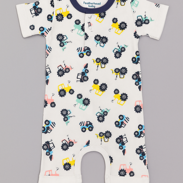 Cute Car Print Baby Romper FS-69 for Newborns and Toddlers | Featherhead™ Kids Clothing