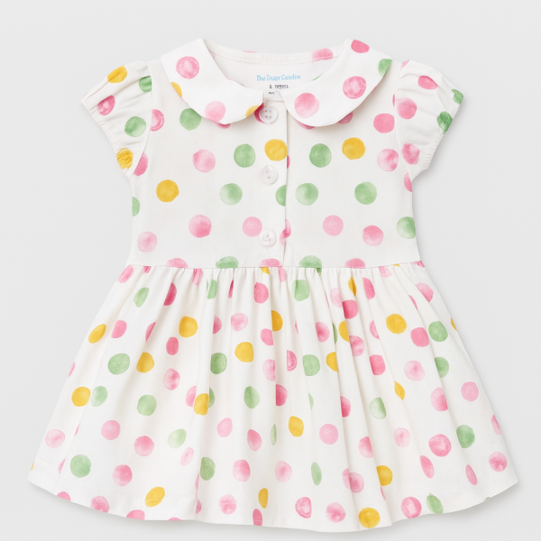 Featherhead Cotton Frock - FS-90 | Soft Dotted Dress for Baby & Kids