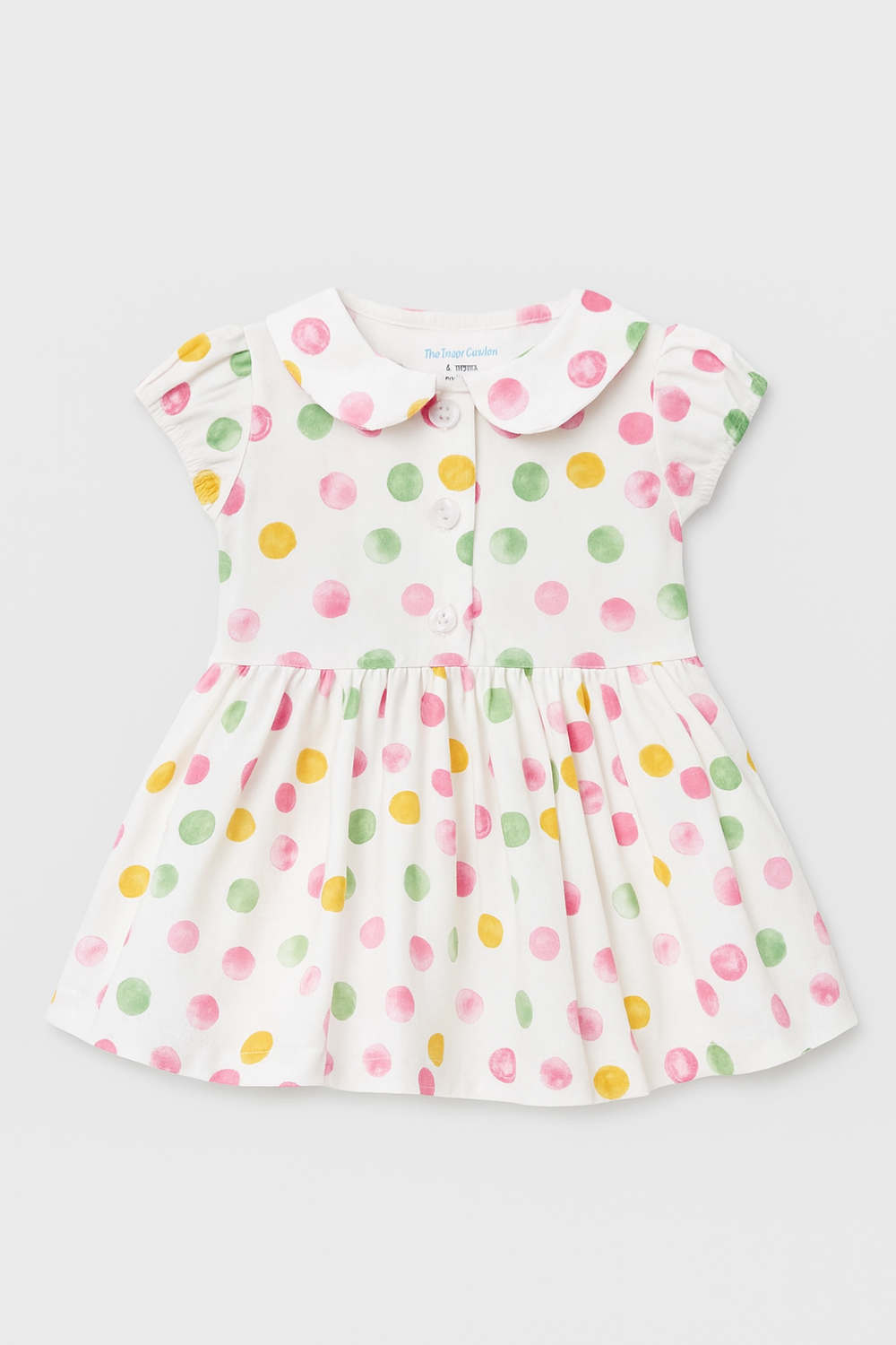 20250616_1249_Colorful_Polka_Dot_Dress_remix_01jxvvake0eta8z38xrjx5z1pb.png Featherhead Cotton Frock - FS-90 | Soft Dotted Dress for Baby & Kids - Image 1