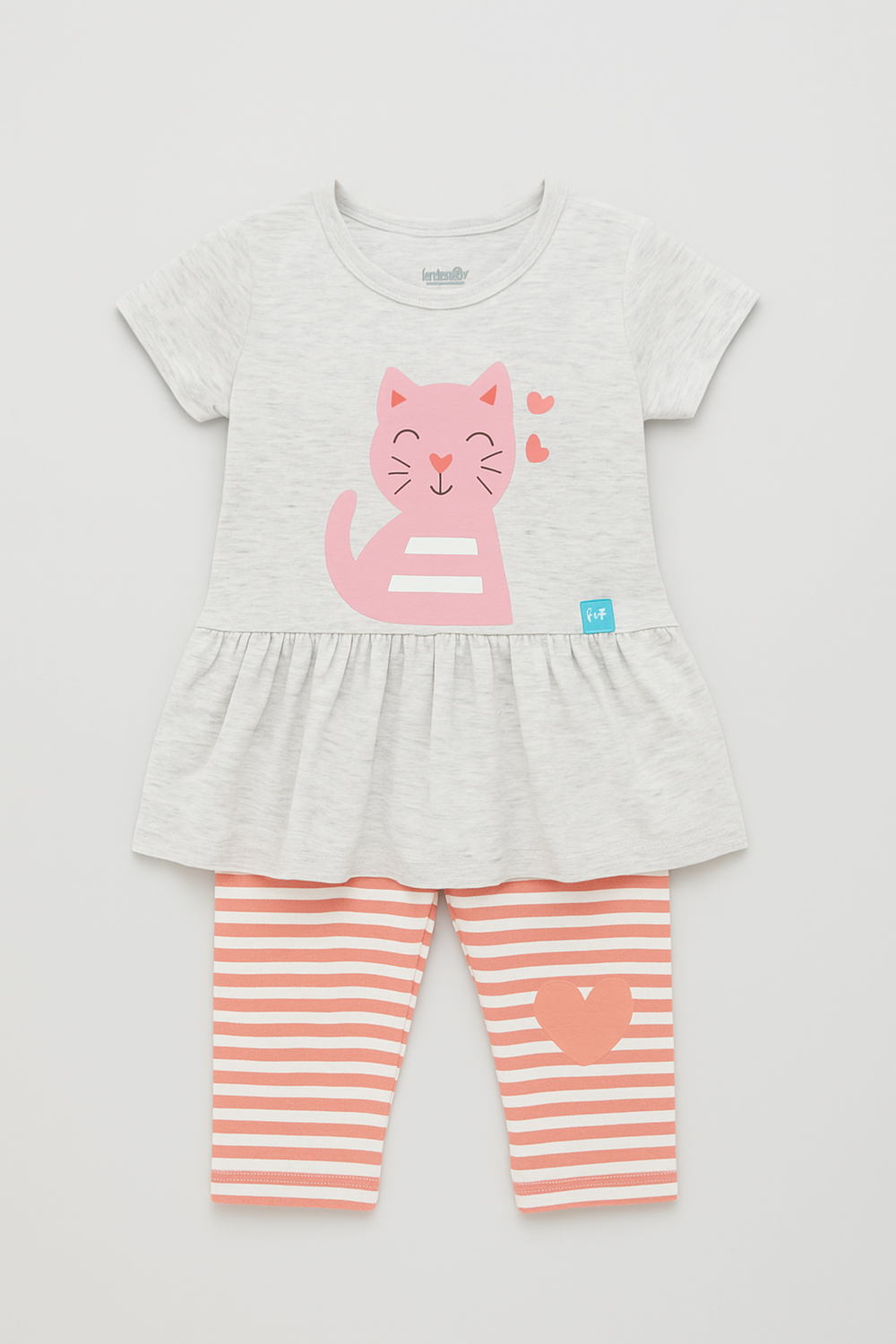 20250616_1757_Cute_Cat_Outfit_remix_01jxwcz647fjk9xh9gfzt3tznq.png Skirt, Shirt & Leggings Set for Girls - Comfortable Kids' Outfit FG-3503 - Image 1