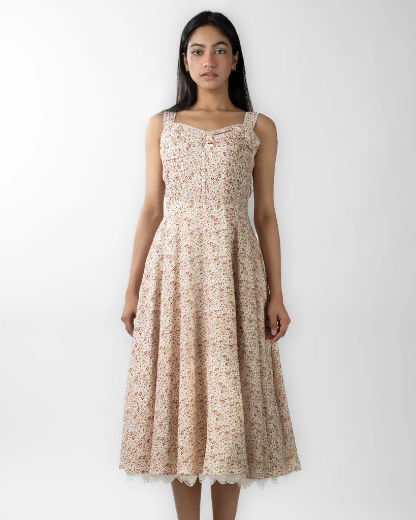 8fdca683d61a16f66a06a92a1f82ef60_1024x1024.jpg Sweetheart Neck Floral Printed Fit & Flare Maxi Dress - Image 1