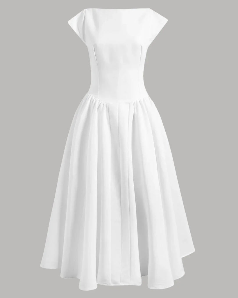 Cap_Sleeve_Fit_Flare_A-Line_Midi_Dress_in_White_1_DR2867_1024x1024.jpg Cap Sleeve Fit & Flare A-Line Midi Dress in White - Image 1