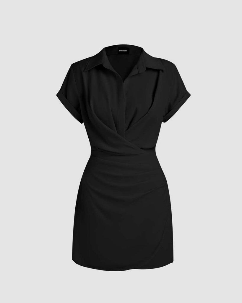 Collar_Wrap_Buckle_Black_Mini_Dress_1024x1024.jpg Collar Wrap Buckle Black Mini Dress - Image 1