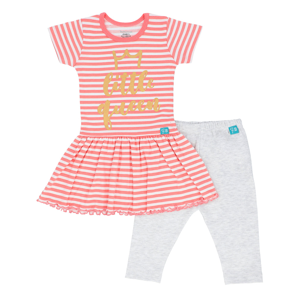 FG-3501_PINK1.jpg Kids Skirt, Shirt & Leggings Set - Comfortable and Stylish Outfit (FG-3501) - Image 1