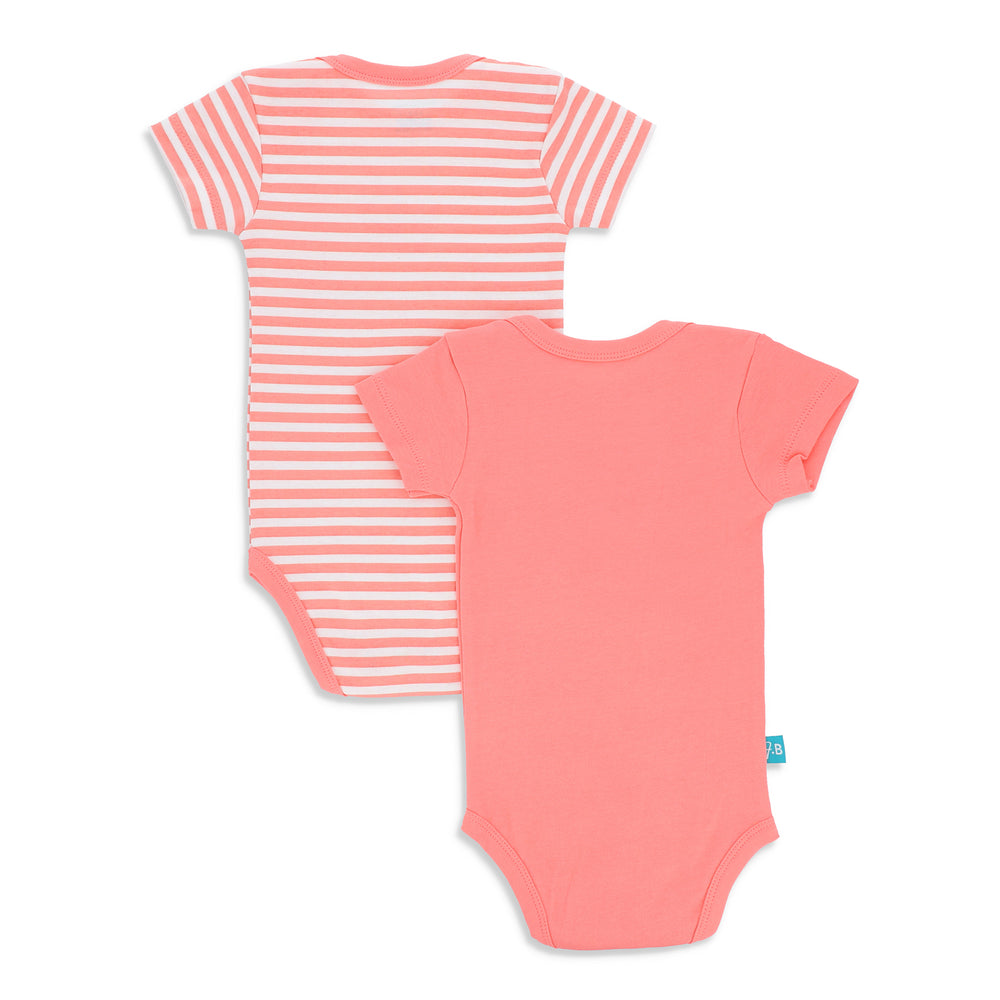 FH20120914_PINK_2.jpg 2PK "Princess Little Queen" Half-Sleeves Bodysuits - FG-2004 - Featherhead™ Baby Clothing - Image 1