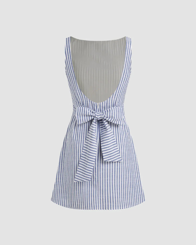 Sleeveless_Blue_Striped_Bodycon_Mini_Dress_for_Women_1024x1024.jpg Sleeveless Blue Striped Bodycon Mini Dress for Women - Image 1