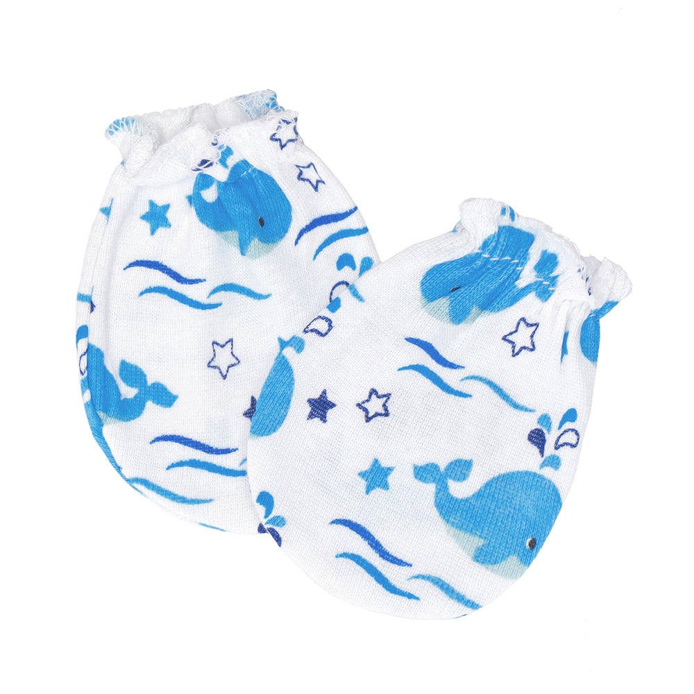 fs-465-baby-mittens-blue-whale-navy.jpg 2-Pack Cotton Mittens for Everyday Use | Style FS-465 - Image 1